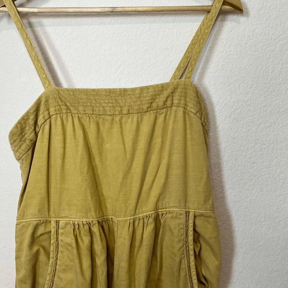 Anthropologie Postmark Limeade Cotton Linen Equinox Jumpsuit Women's Size Small